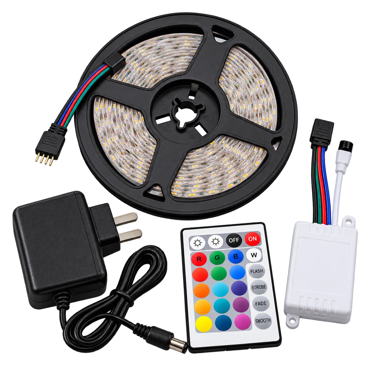 Tira LED RGB Multicolor de 5 Metros con Control Remoto y Fuente 12V · foto 3