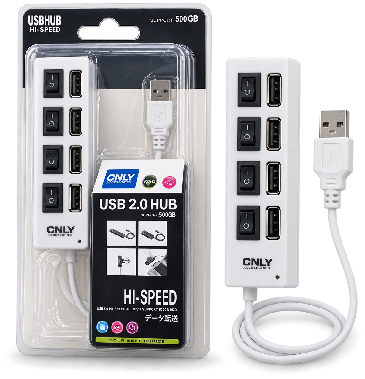 Hub USB 2.0 de 4 Puertos con Interruptores Individuales · foto 1