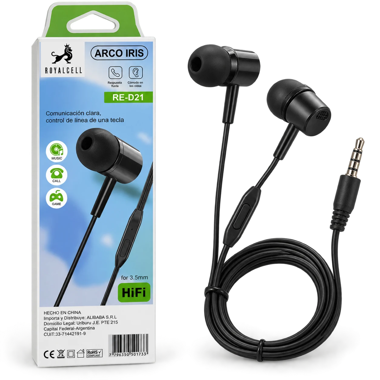 Auriculares – Manos Libres con Micrófono – Jack 3.5 mm · foto 1