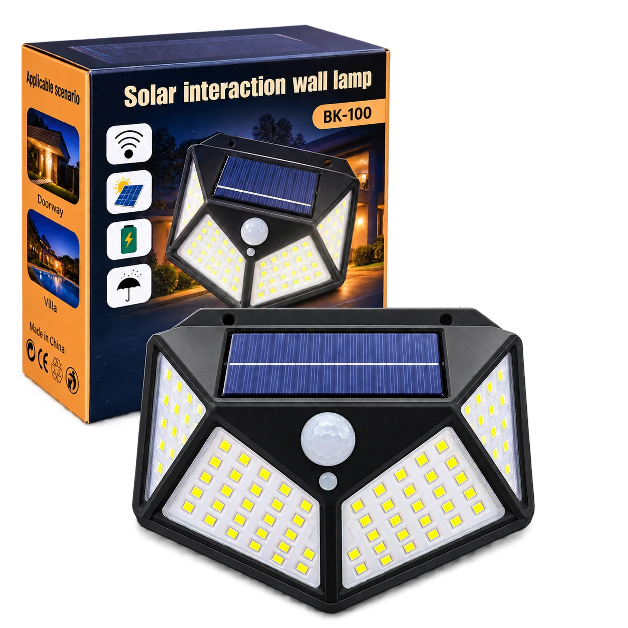 Reflector Solar LED 100 LEDs con Sensor de Movimiento · foto 1