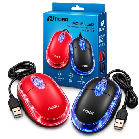 Mouse Óptico Noga NG-611U USB LED