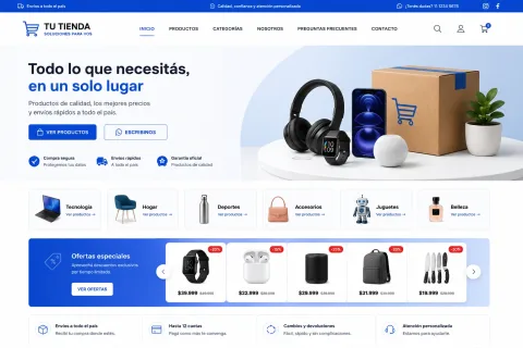 Ejemplo de página web para comercio