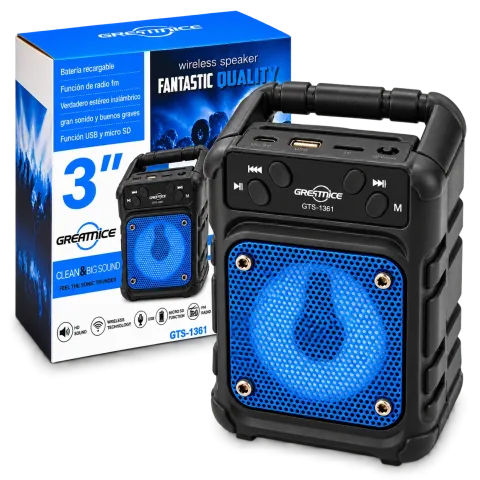 Parlante Bluetooth Portátil Greatnice GTS-1361 de 3”