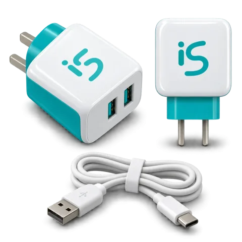 Cargador Iglúfive Doble USB con Cable Tipo C 2.1a