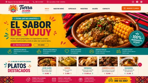 Ejemplo de página web para restaurante